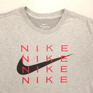 Nike Casual Crew Neck Graphic Short Sleeve T Shirt Mens Size Large L Gray